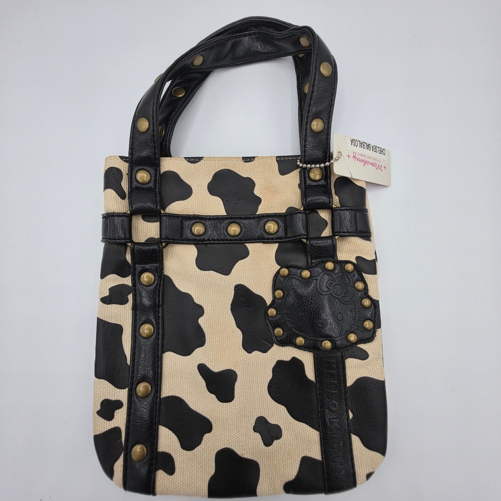 VTG Sanrio Momoberry Hello Kitty Tote Bag Cow Print Chelsea Balbalosa NWT Y2K